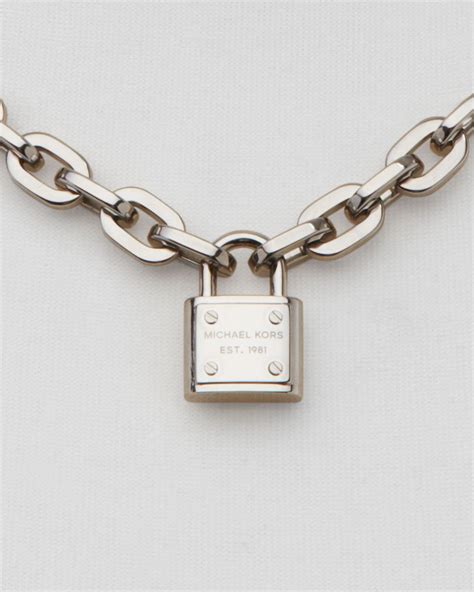 michael kors link necklace silver|Michael Kors sterling silver necklace.